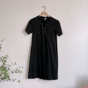 ASOS Maternity Black Lace Up T-Shirt Dress
